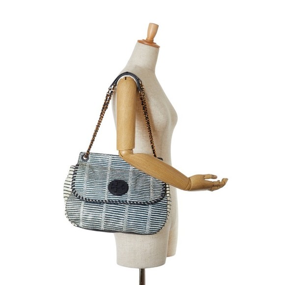 Other Tory Burch Python Embossed Leather Chain Shoulder Bag Leather Shoulder Bag - Picture 9 of 9